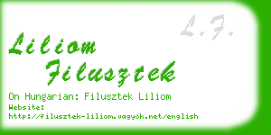 liliom filusztek business card